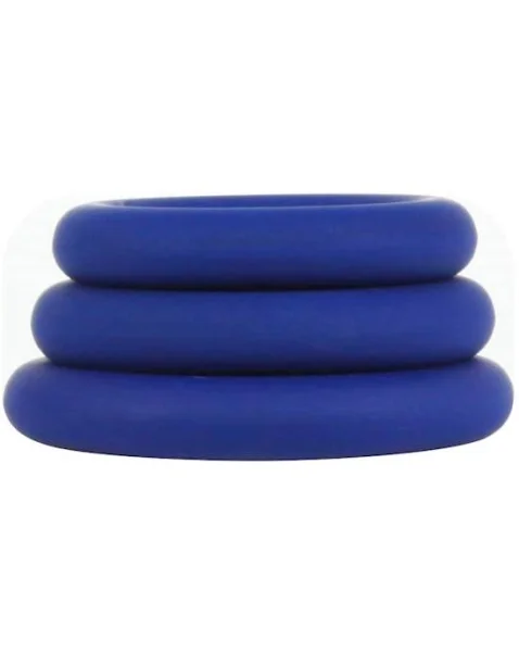Hombre Snug Fit Silicone Thick C-rings 3pk Navy