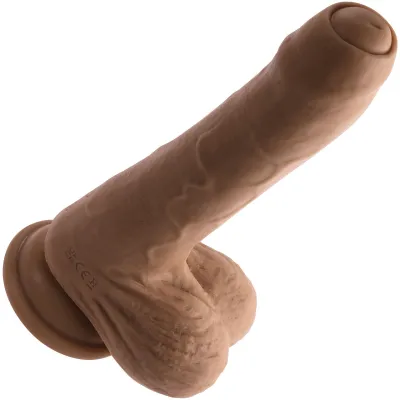 Peek A Boo Uncut Vibrating Rechargeable Silicone Suction Cup Dildo By Evolved Novelties Chocolate
