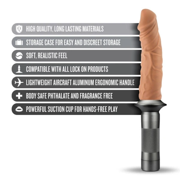Lock On - Karbonite Dildo And Handle - Mocha — image 10 of 11