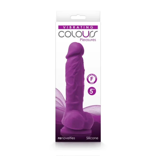 NS - Colours - Pleasures - Vibrating - 5" Dildo - Purple — image 4 of 4