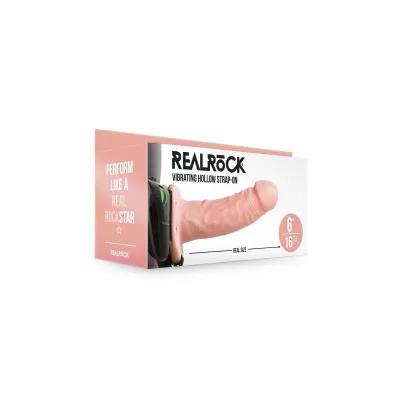 Vibrating Hollow Strapon Without Balls 6 Inch Balls 6 Inch Flesh
