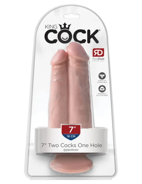 King Cock 7" Two Cocks One Hole - Flesh — image 4 of 6