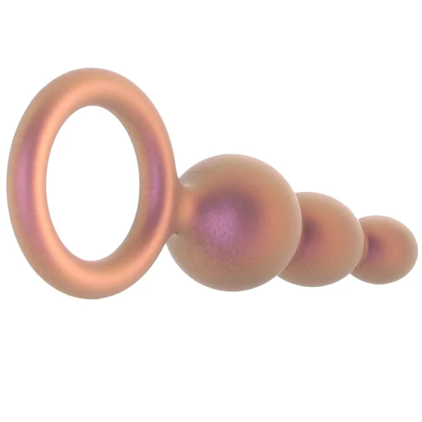 Anal Adventures Matrix Beaded Loop Silicone Butt Plug By Blush - Copper