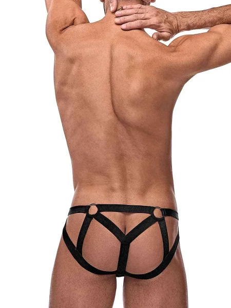 Cage Matte Strappy Ring Jock - S- M - Black