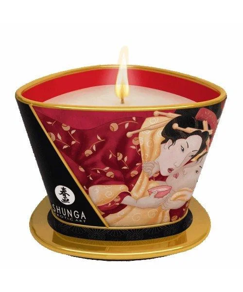 Shunga Massage Candle Romance Strawberry Wine 5.7oz