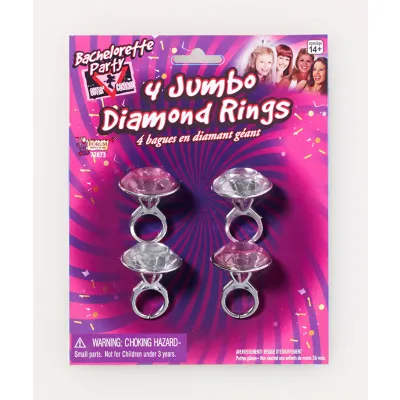 Bachelorette Jumbo Diamond Rings 4pk