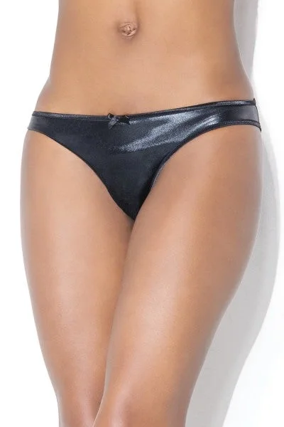 Wet Look Crotchless Panty