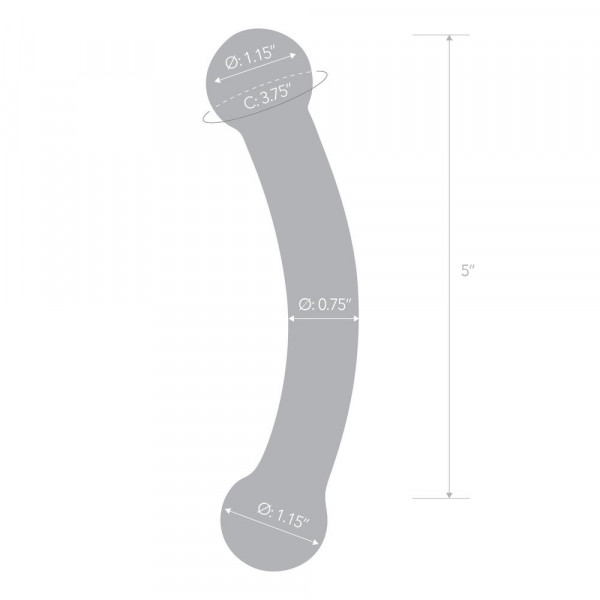 Gläs Double Bull Black Glass Dildo