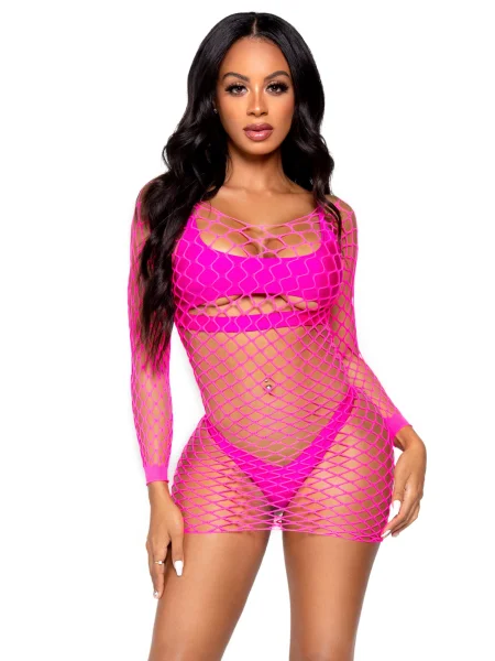 Supreme Fence Net Mini Dress - One Size - Neon  Pink