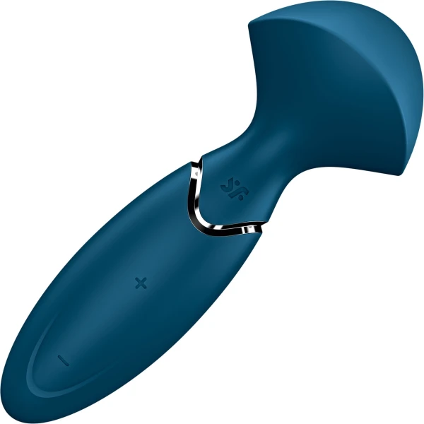 Satisfyer Mini Wand-er Silicone Rechargeable Waterproof Wand Style Vibrator - Blue
