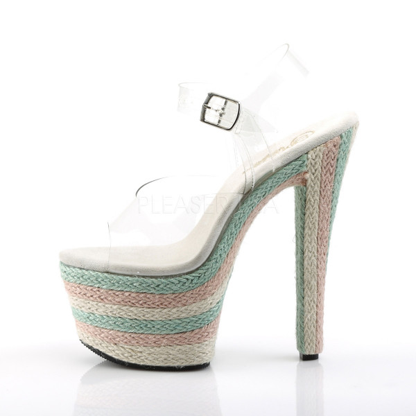 7 inches Heel, 2 3/4 Braided Espadrille PF Ankle Strap Sandal — image 3 of 8