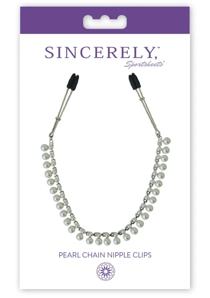 Midnight Pearl Chain Nipple Clips By Sportsheets