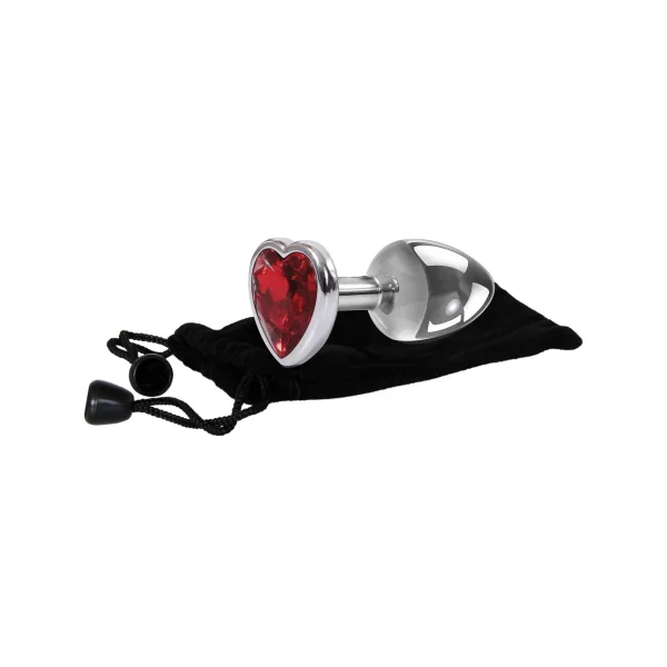 Adam & Eve Small Red Heart Gem Anal Plug