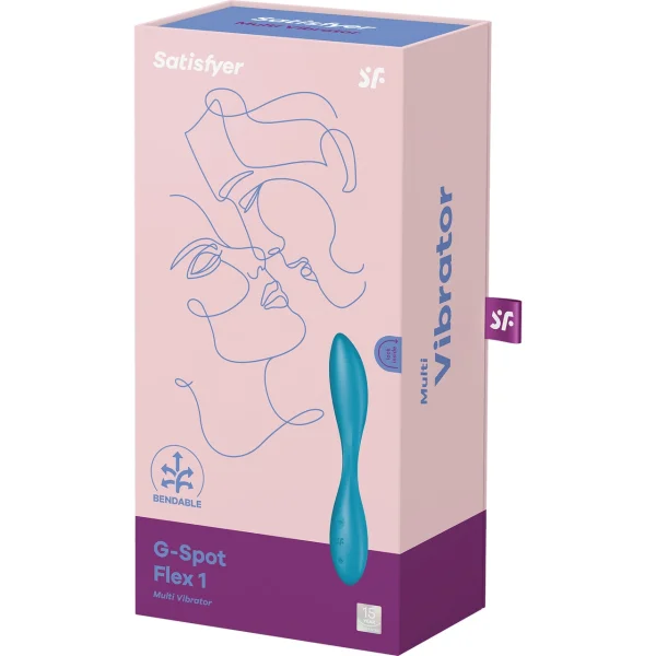 Satisfyer G-Spot Flex 1 Silicone Rechargeable Waterproof 12-Function G-Spot Vibrator - Petrol
