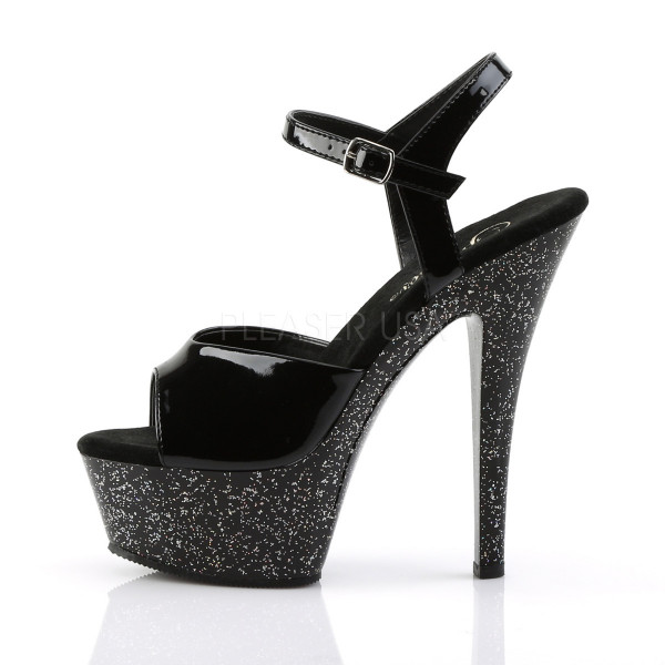 6 inches Heel, 1 3/4 inches PF Ankle Strap Sandal W/Mini Glitters — image 7 of 8