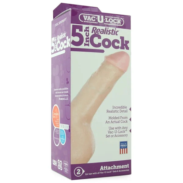 Vac-U-Lock 5 inch Realistic - White