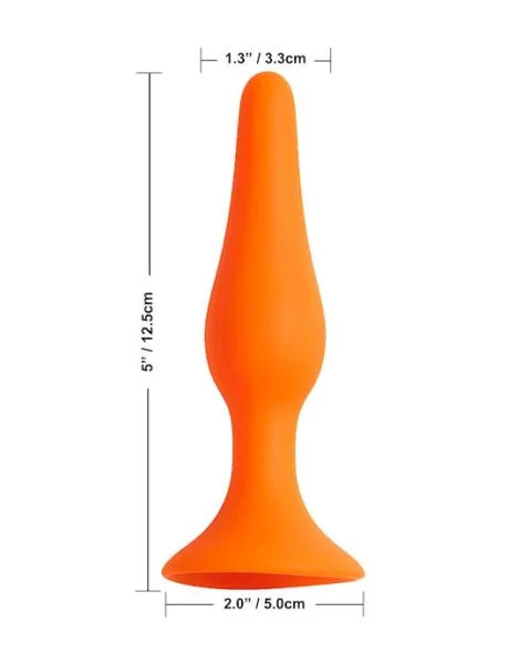 Share Satisfaction Large Silicone Butt Plug - Orange - Large