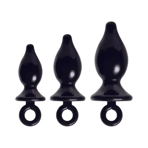 Anal Training Kit 3 Black Butt Plugs — image 7 of 9