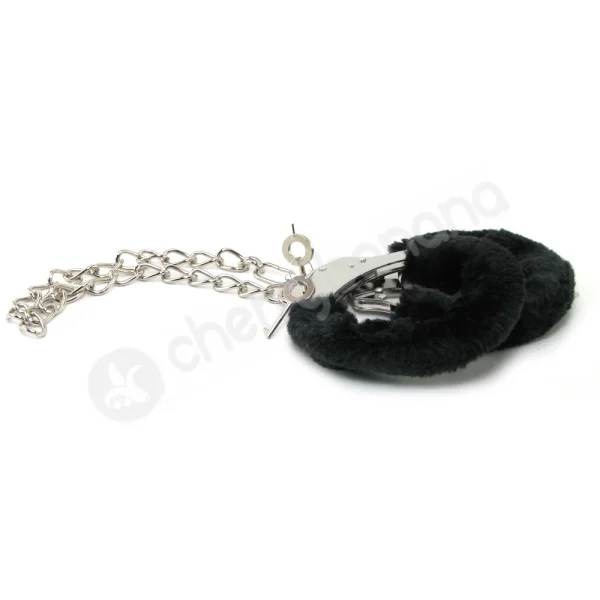 Ouch Black Beginner's Furry Legcuffs