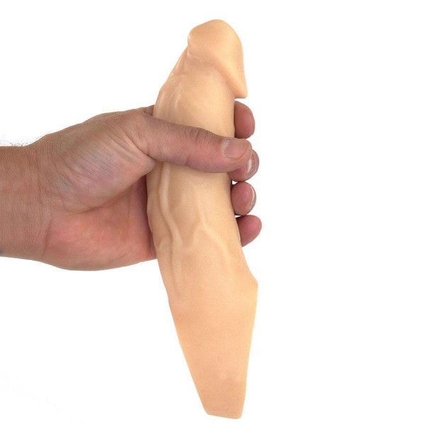 9 Inch Realistic Performance Penis Sleeve Natural Silicone Girth Enhancer