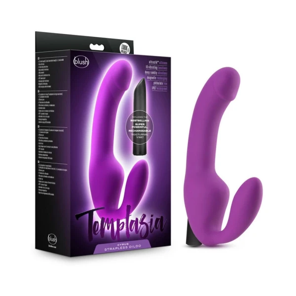 Temptasia - Cyrus - Strapless Silicone Dildo - Purple