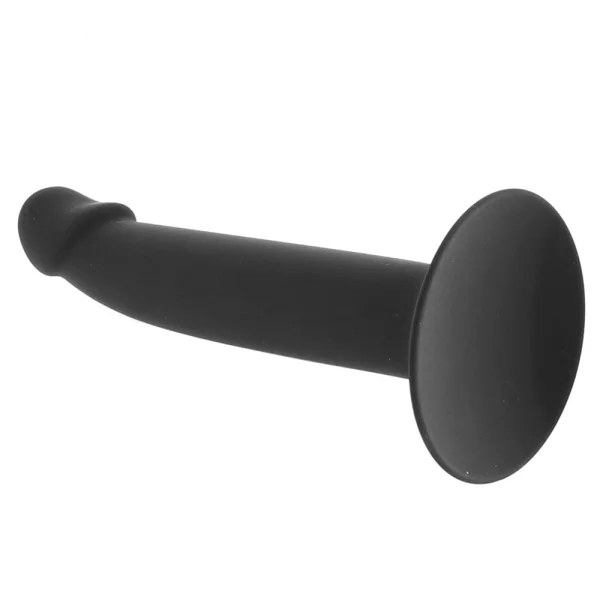 Silicone Slim Anal Stud Suction Cup Dildo By CalExotics - Black