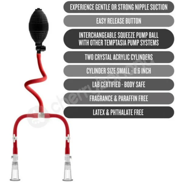 Temptasia nipple squeeze pump system