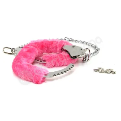 Ouch Pink Pleasure Furry Legcuffs