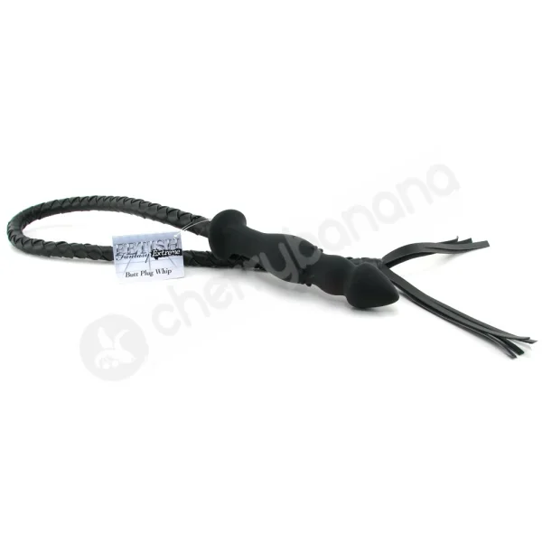 Fetish Fantasy Extreme Black Silicone Butt Plug/Whip