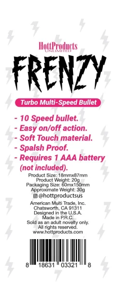 Wireless Vibrator - Frenzy - Power Bullet- Pink