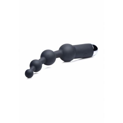 10x Silicone Anal Balls Black Vibrating Anal Beads