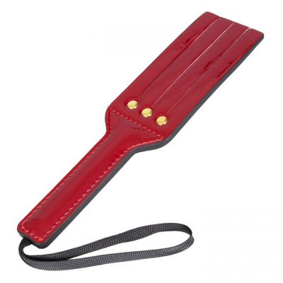 Bondara Double Sided Red Faux Leather Tawse Paddle 9Inch