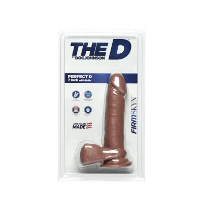 The Perfect D Firmskyn Dildo With Balls Brown 7inch