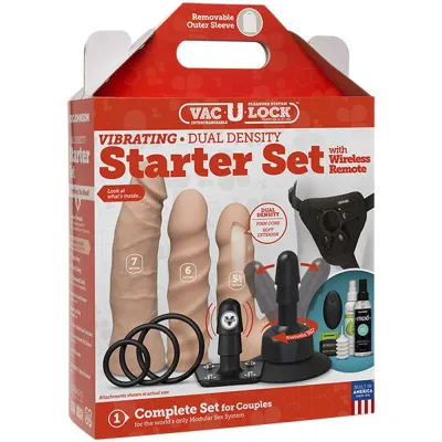 Vac U Lock Vibrating Dual Density Starter Set Vibrating With Wireless Remote