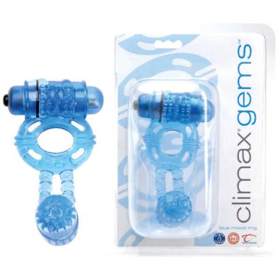 Blue Mood Dual Vibrating Cock Ring