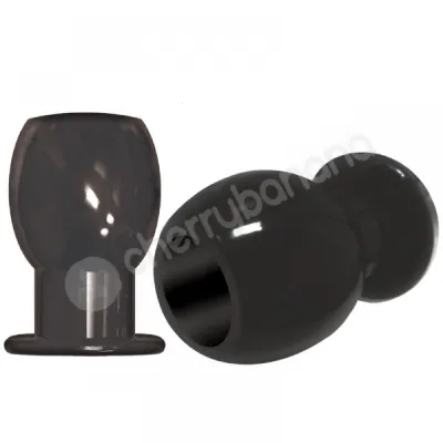 The 9 S Port Hole Large Black Hollow Butt Plug