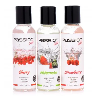Passion Licks 3 Piece Flavored Lube Set 2oz Bottle