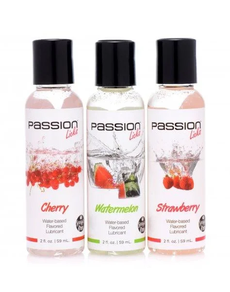 Passion Licks 3 Piece Flavored Lube Set 2oz Bottle