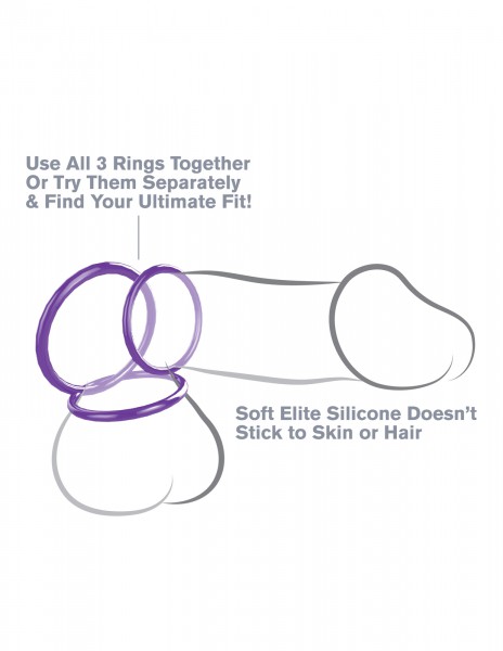 Silicone Cock Rings x3