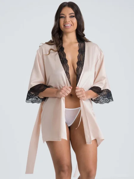 Lovehoney Jewel Satin Pearl Blush Robe