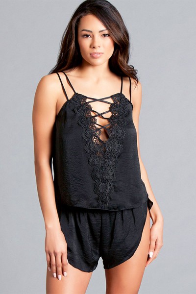 Be Wicked Play Nice Corset Front Camisole with Shorts Set