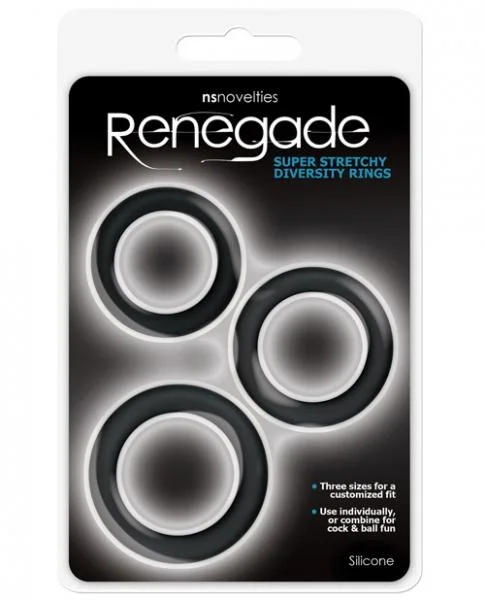 Renegade Diversity Rings Black Pack Of 3 — image 4 of 4