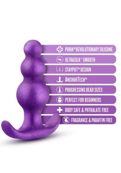 Anal Adventures Matrix Supernova Beaded Silicone Butt Plug By Blush - Galactic Purple