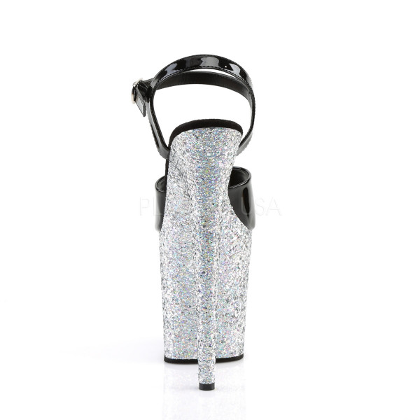 8 inches Heel, 4 inches PF Ankle Strap Sandal w/ Glitter Bottom — image 8 of 24