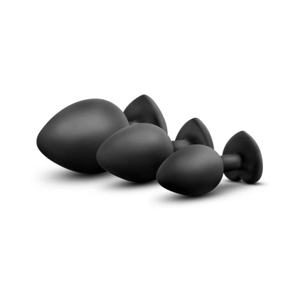 Bling Plugs Training Kit Black with Gem End