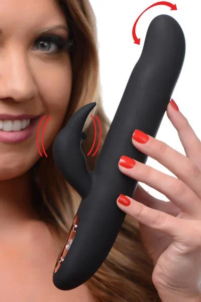 Bling Bunny 10X Flexing Silicone Rabbit Vibrator Black — image 5 of 8