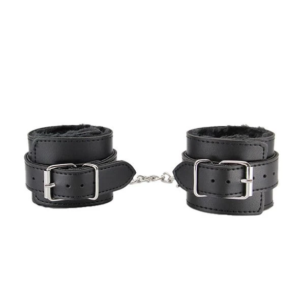 Love In Leather Leatherette Faux-Fur Lined Wrist Cuffs