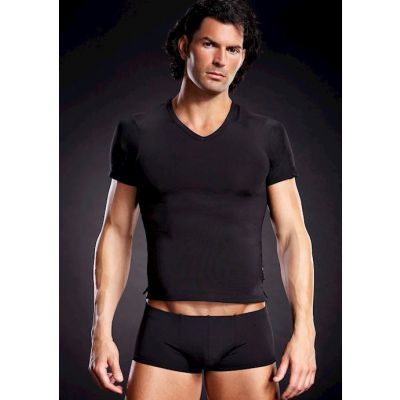 Performance Microfiber V neck Tee Black Sm
