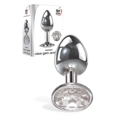 Adam and Eve 3 25 Butt Plug with Clear Gem Base