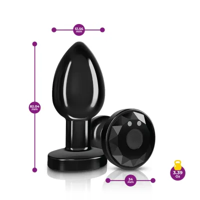 Cheeky Charms Rechargeable Vibrating Metal Butt Plug With Remote Control Gunmetal Medium Preorder Only